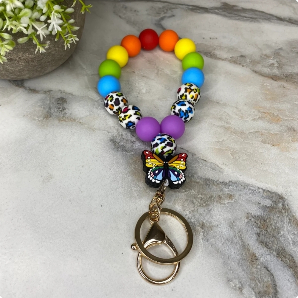 Colorful Beaded Key & Card Holder ❤️